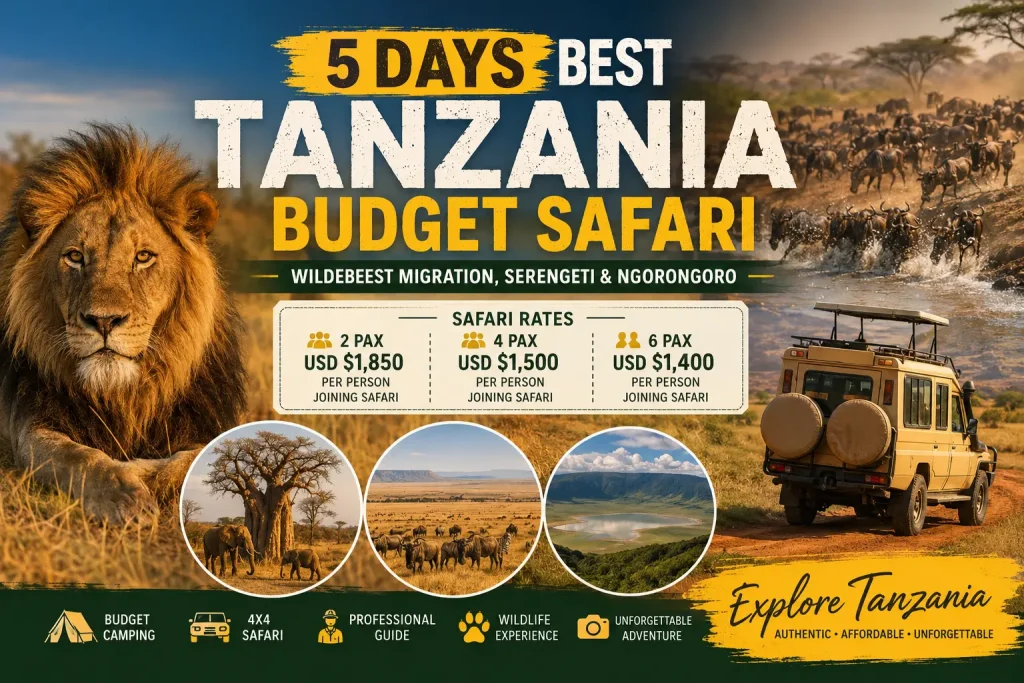 5 Days Best Tanzania Budget Safari