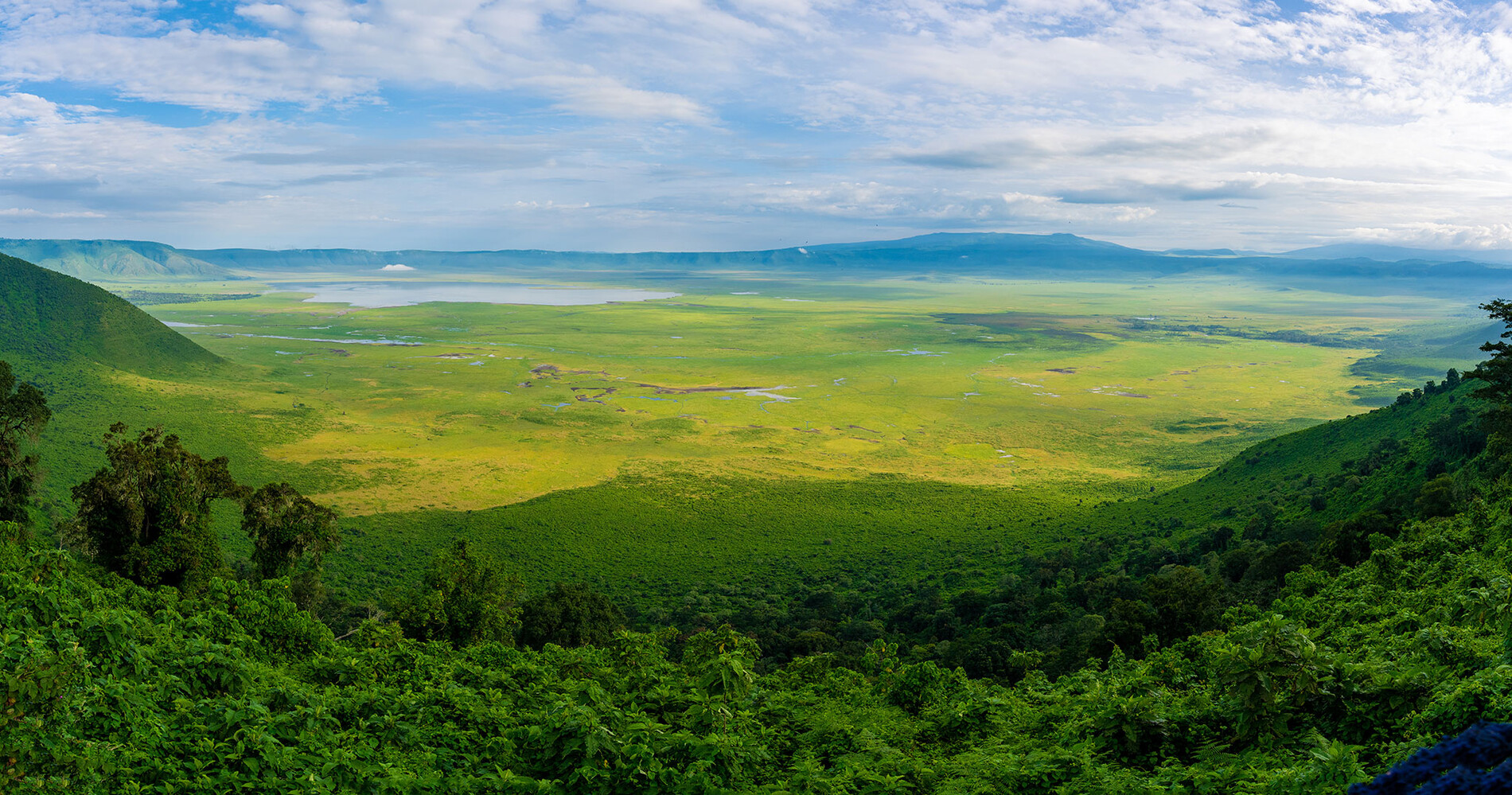 Ngorongoro Crater Tanzania safari landscape and crater lake